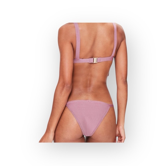 Missguided ꧁ Crochet Cut Out Knit Fringe 2 Piece Bikini Set ꧂ Pastel Purple ꧁ 2 - Picture 3 of 16